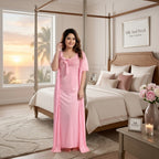 Women Satin Nighty with Robe